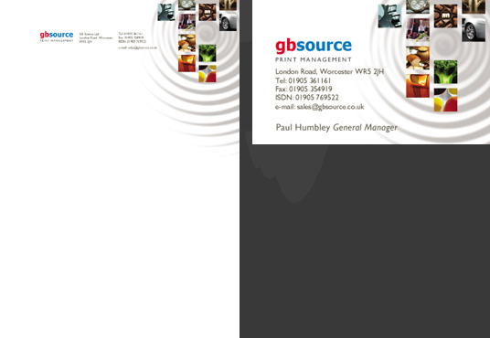 gb source letterhead and business card