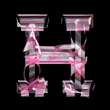 pink glass H