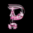 pink glass P