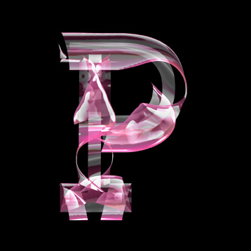 pink glass P letter